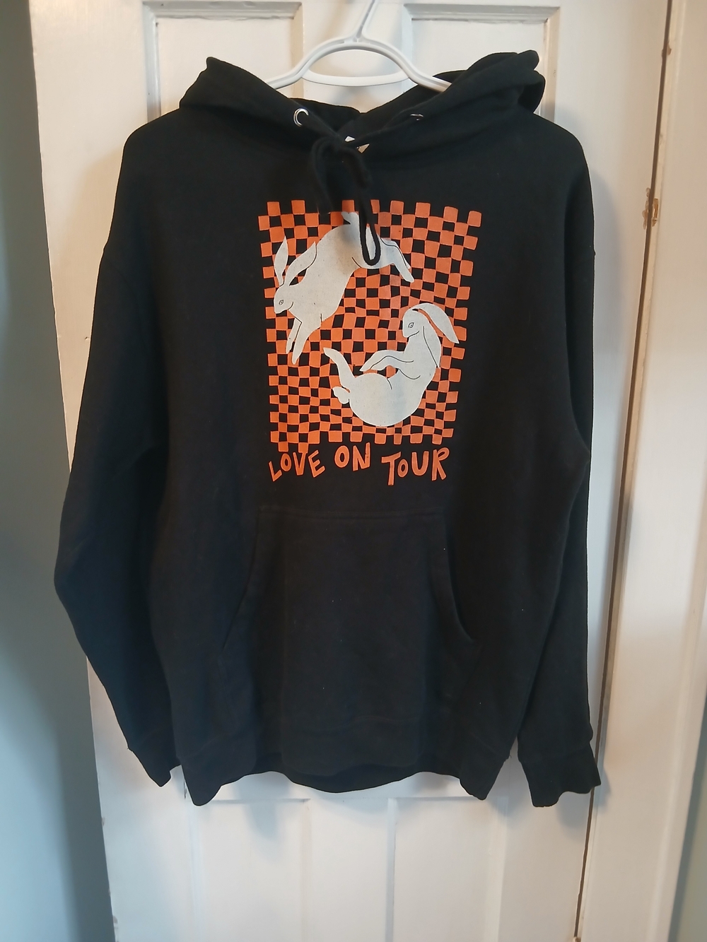 Harry Styles 'Love On Tour' Bunny Rabbit Checkered Graphic Hoodie Sweater
